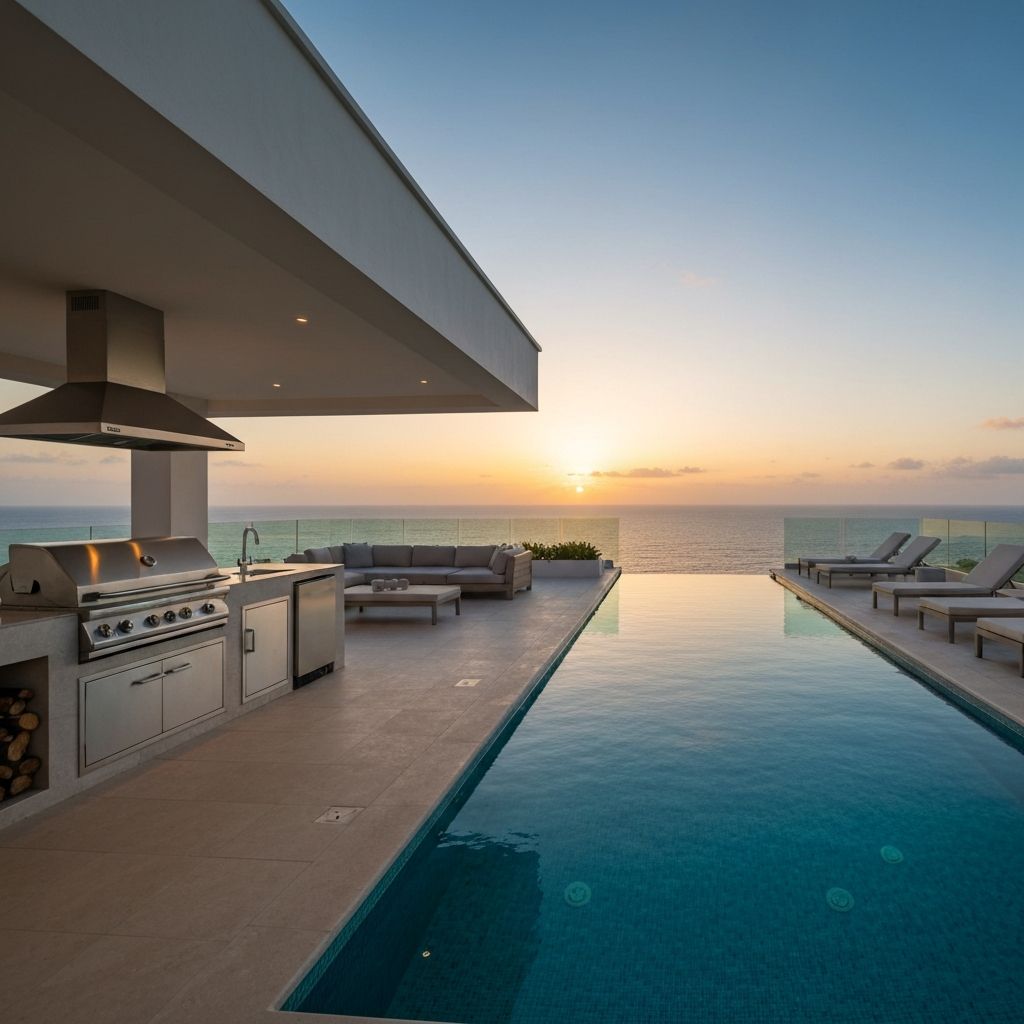 Expansive rooftop terrace with infinity pool